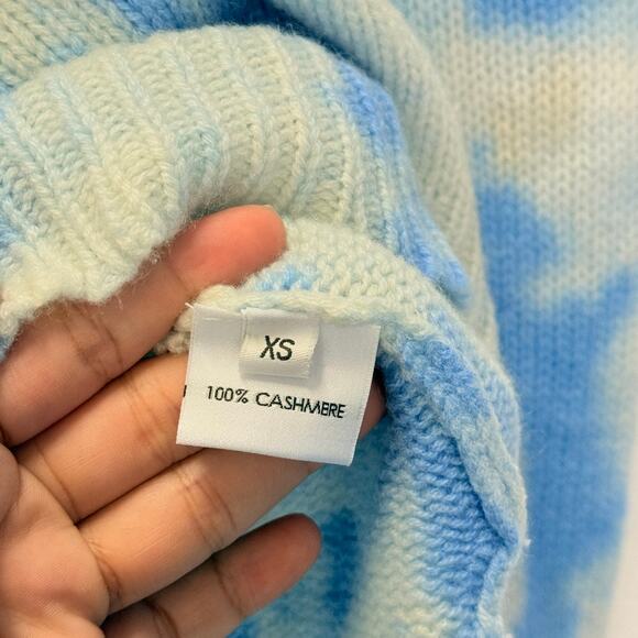 RAGDOLL LA 100% Cashmere Blue Tie-Dyed Sweater XS Fall Winter Cozy Lounge - Picture 4 of 5